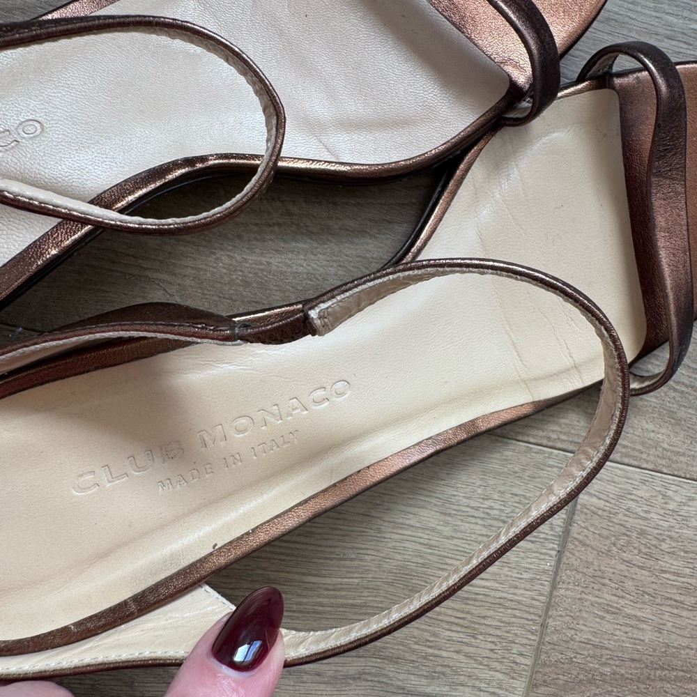 Club Monaco Elegant Brown Bronze Sandals - Picture 6 of 9